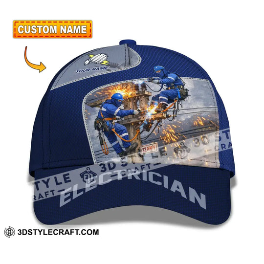 Personalized Cap, Customized Electrician Classic Cap style option 1