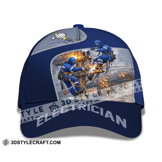 Personalized Cap, Customized Electrician Classic Cap style option 2
