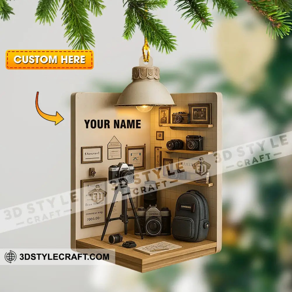 Photographer Corner Home Decor Christmas Ornament Personalized Ornament 3.54’’ / 1 Ornament Ornament