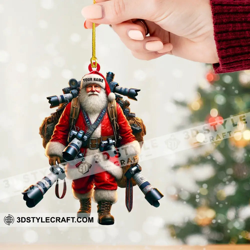 Photographer Santa Home Decor Christmas Ornament Personalized