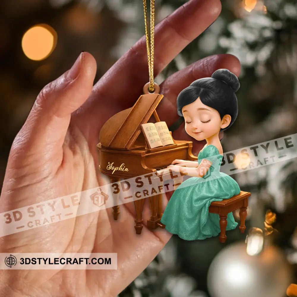 Piano Girl Home Decor Christmas Ornament Personalized Ornament Ornament