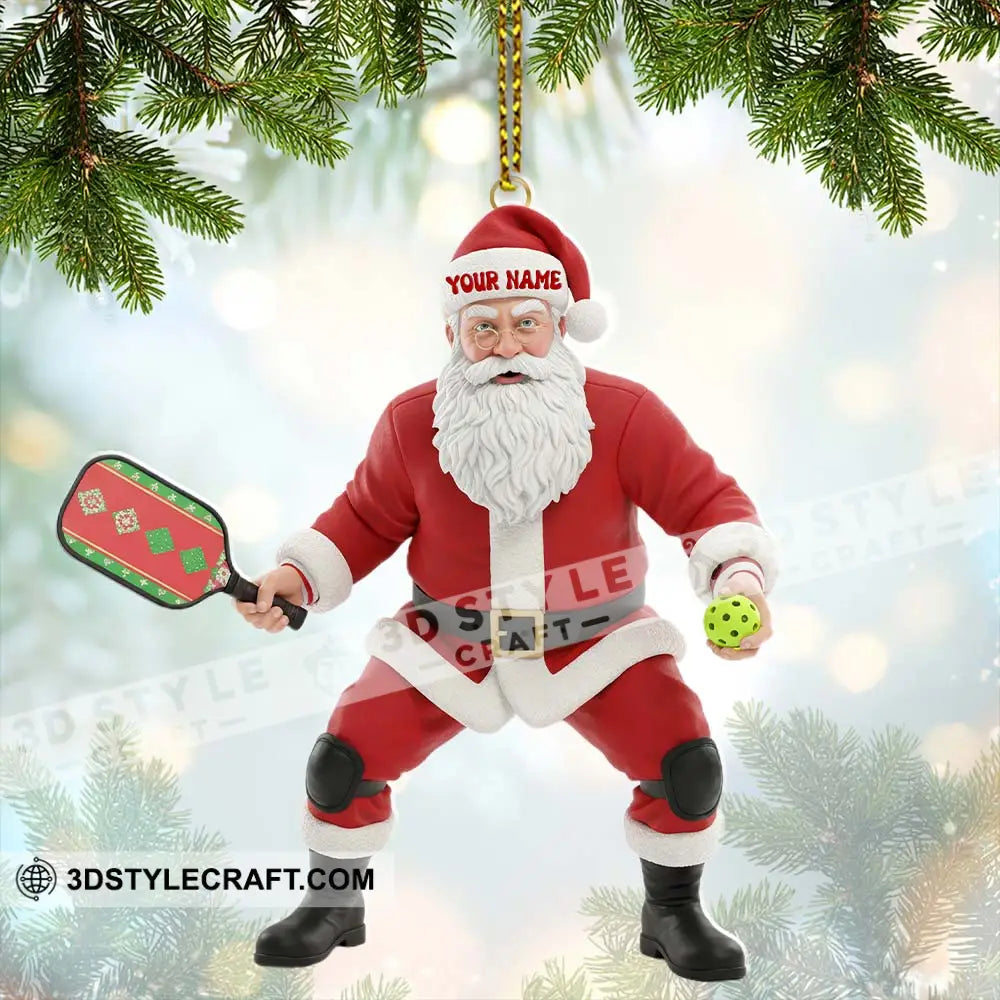 Pickle Ball Santa Home Decor Christmas Ornament Personalized Ornament Ornament
