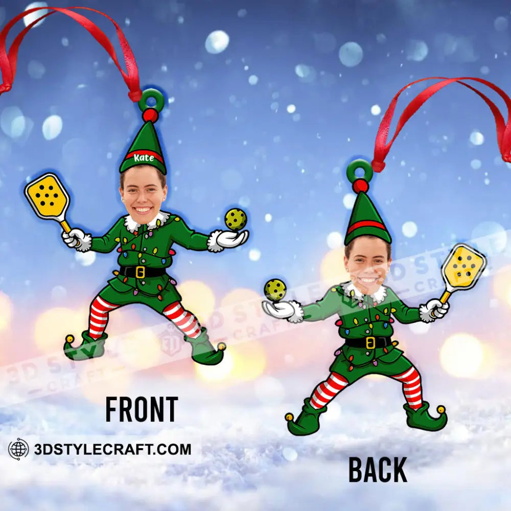 Pickleball ELF Christmas Home Decor Christmas Ornament Personalized Ornament Ornament