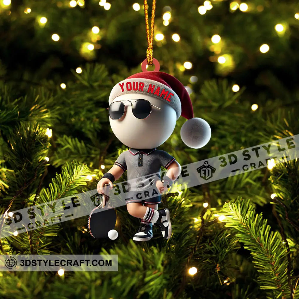 Ping Pong Player Decor Christmas Ornament Personalized