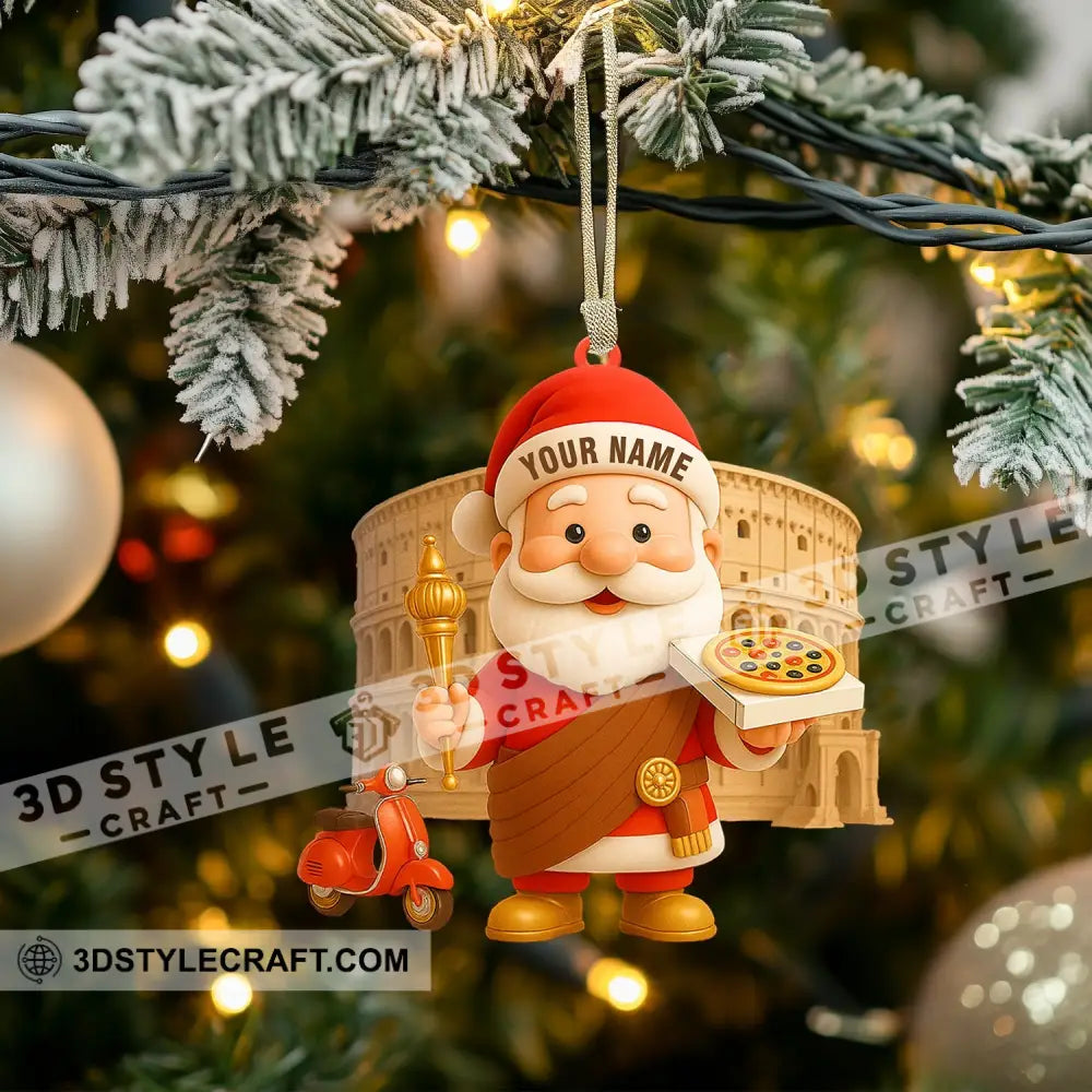 Pizza Santa Home Decor Christmas Ornament Personalized Ornament Ornament