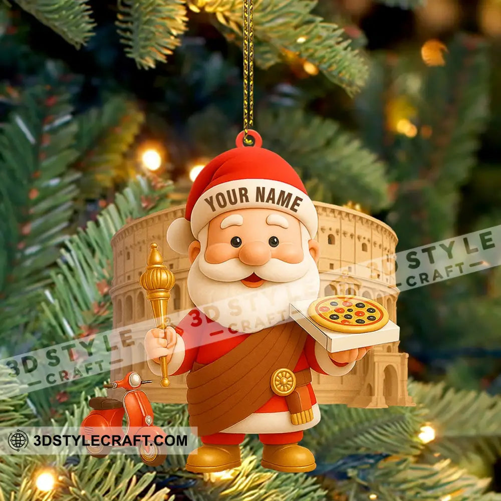 Pizza Santa Home Decor Christmas Ornament Personalized Ornament Ornament