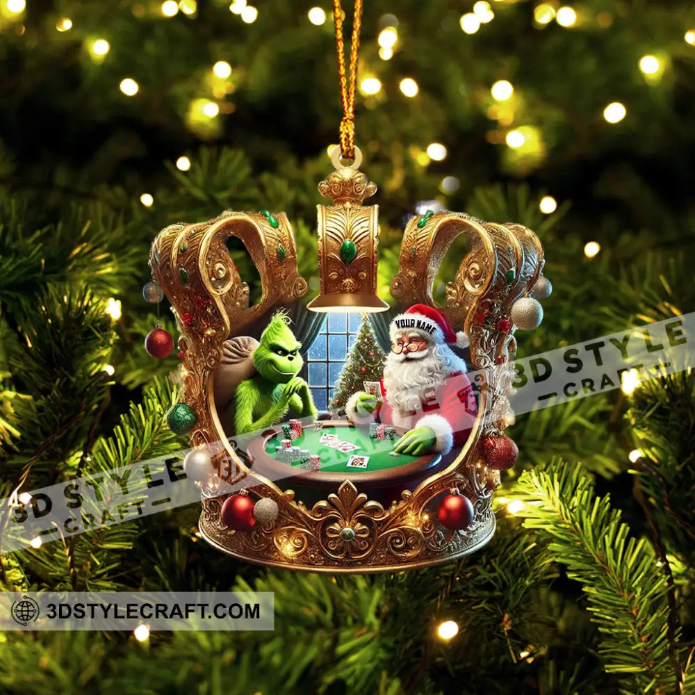 Poker King Santa Home Decor Christmas Ornament Personalized