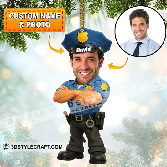 Police Home Decor Christmas Ornament Personalized Ornament 3.54’’ / 1 Ornament Ornament