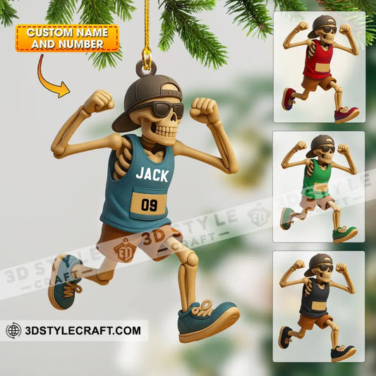 Running Men Home Decor Christmas Ornament Personalized Ornament 3.54’’ / 1 Ornament Ornament