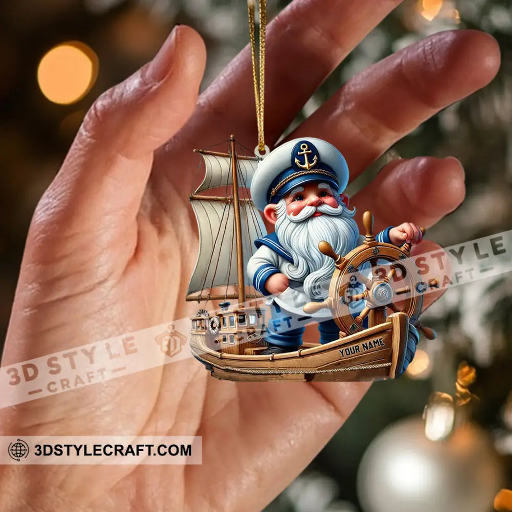 Sailor Santa Home Decor Christmas Ornament Personalized 3.54’’ / 1