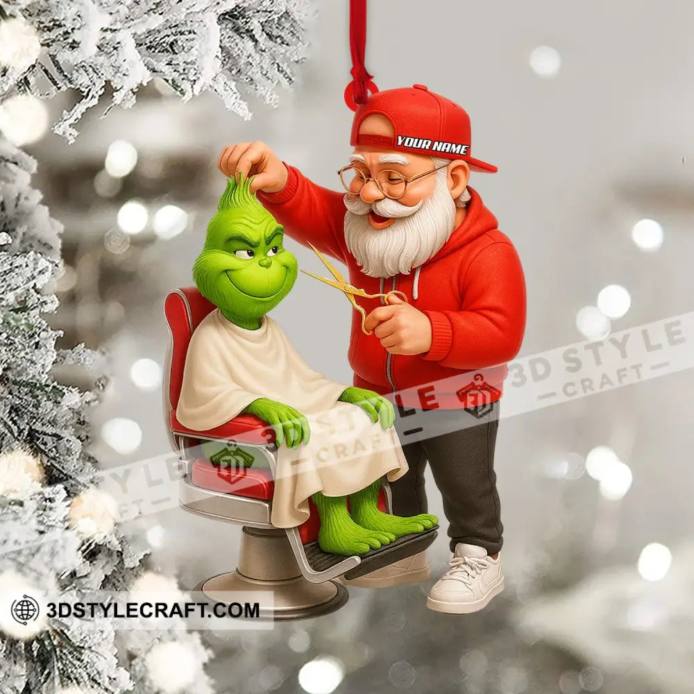Santa Barber Christmas Home Decor Christmas Ornament Personalized Ornament Ornament