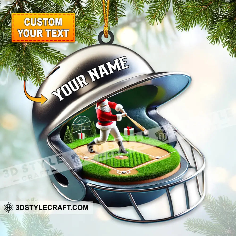 Santa Baseball Home Decor Christmas Ornament Personalized 3.54’’ / 1