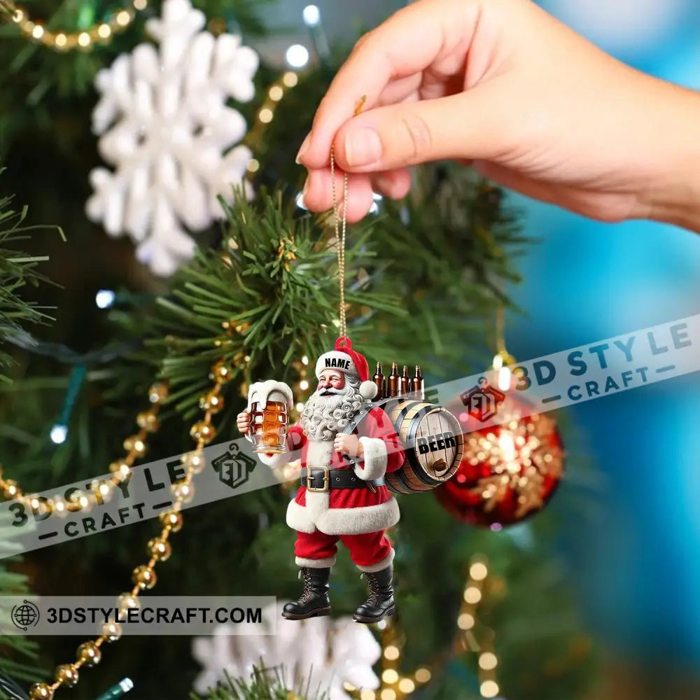 Santa Beer Home Decor Christmas Ornament Personalized Ornament Ornament