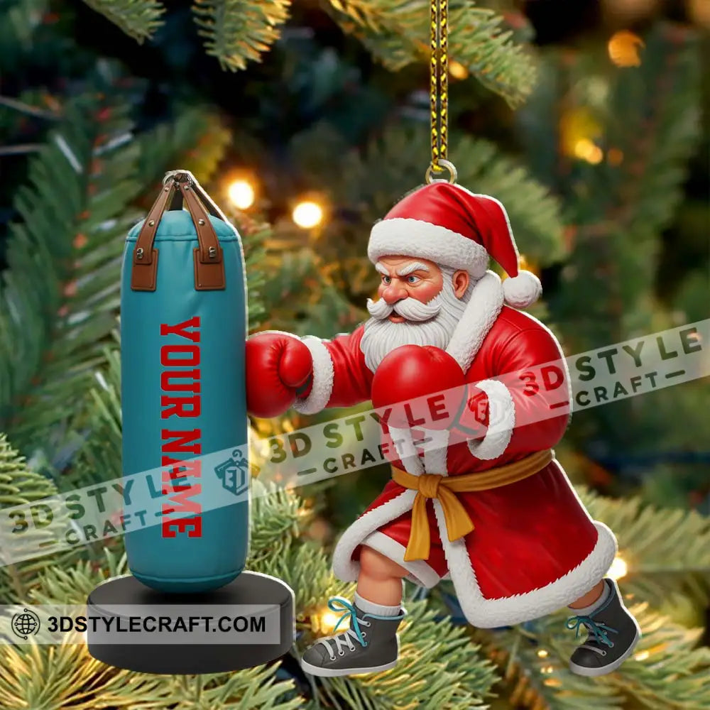 Santa Boxing Home Decor Christmas Ornament Personalized Ornament Ornament