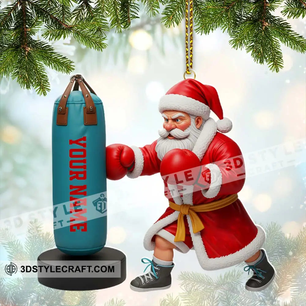 Santa Boxing Home Decor Christmas Ornament Personalized Ornament Ornament
