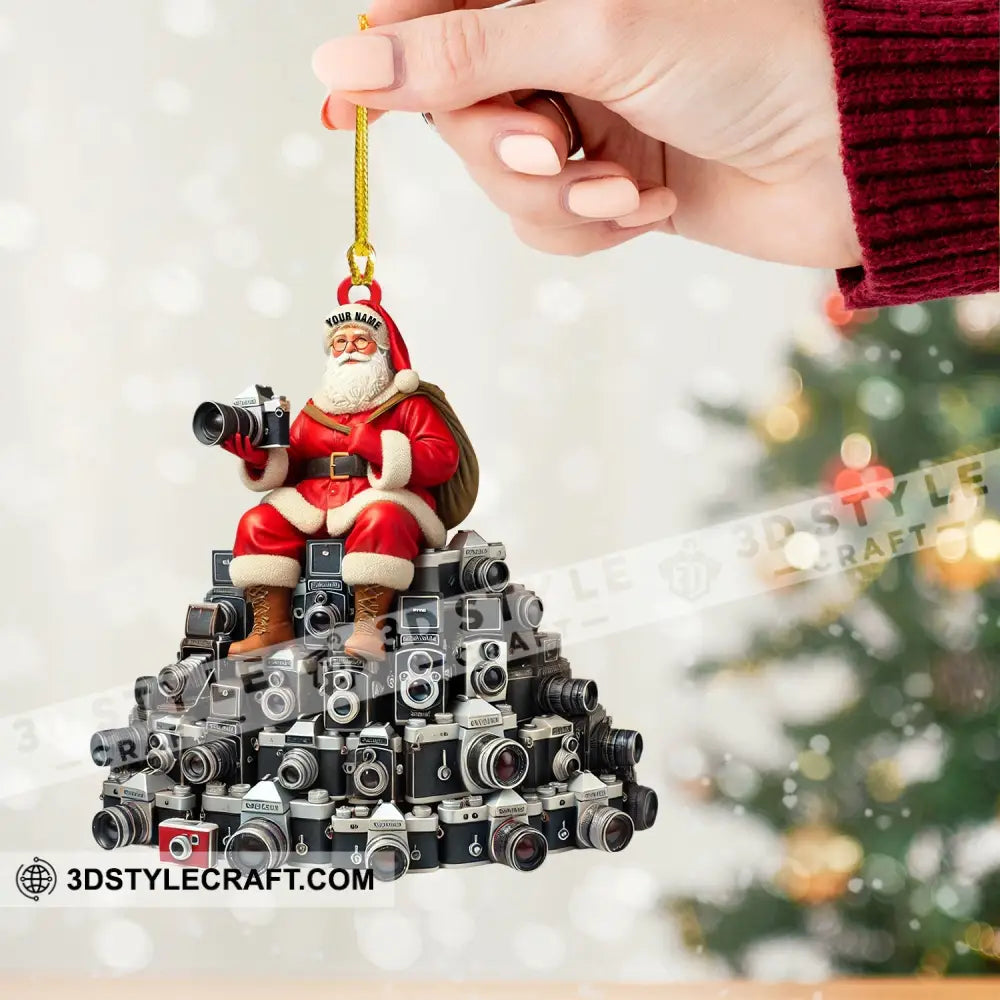 Santa Camera Lover Christmas Home Decor Ornament Personalized