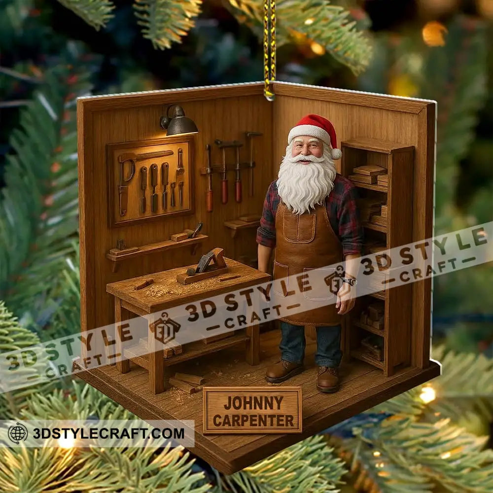 Santa Carpenter Home Decor Christmas Ornament Personalized Ornament Ornament