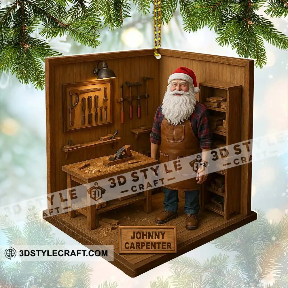 Santa Carpenter Home Decor Christmas Ornament Personalized Ornament Ornament