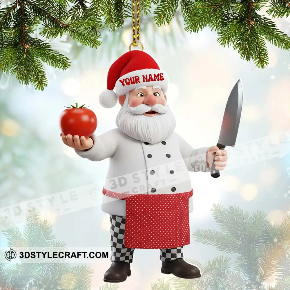 Santa Chef Home Decor Christmas Ornament Personalized Ornament Ornament