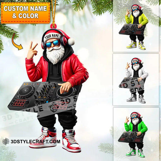 Santa Dj Home Decor Christmas Ornament Personalized 3.54’’ / 1