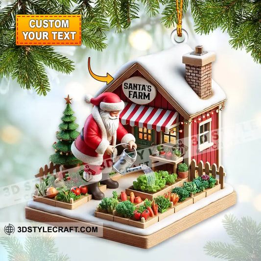Santa Farm Home Decor Christmas Ornament Personalized 3.54’’ / 1