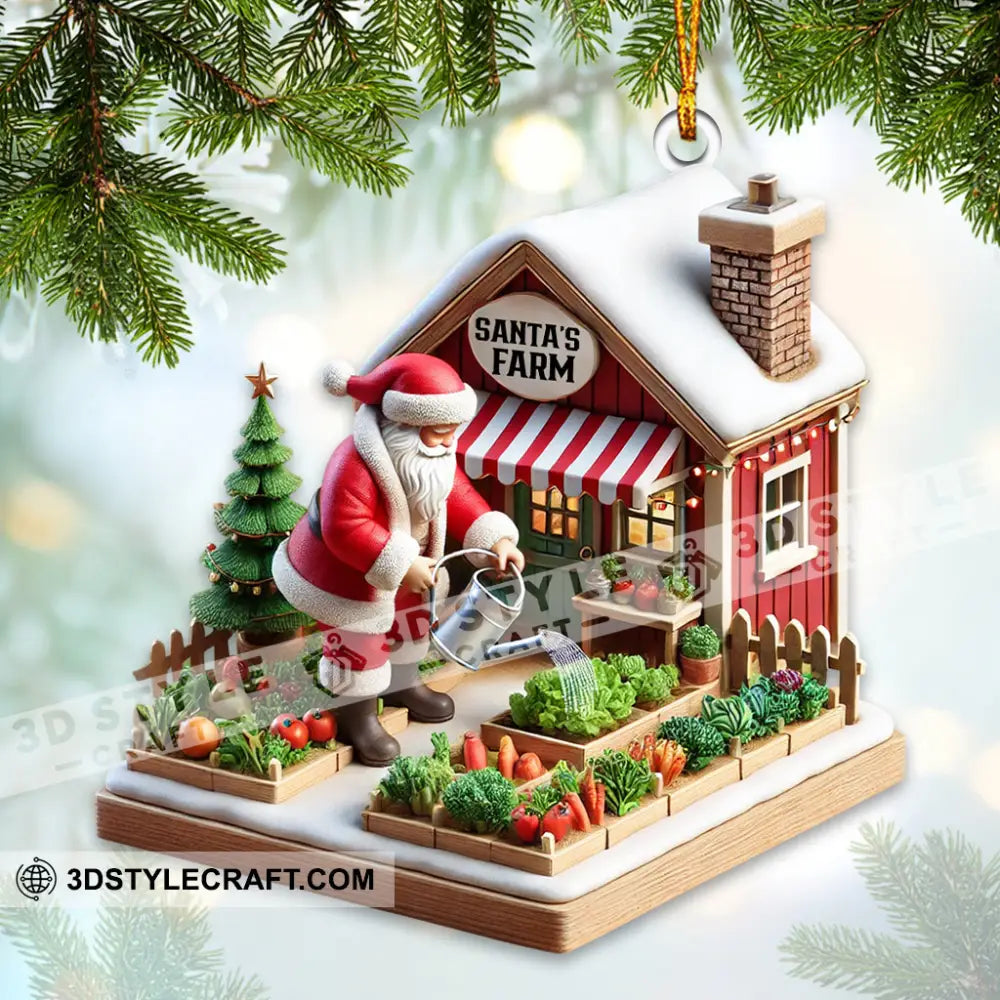 Santa Farm Home Decor Christmas Ornament Personalized