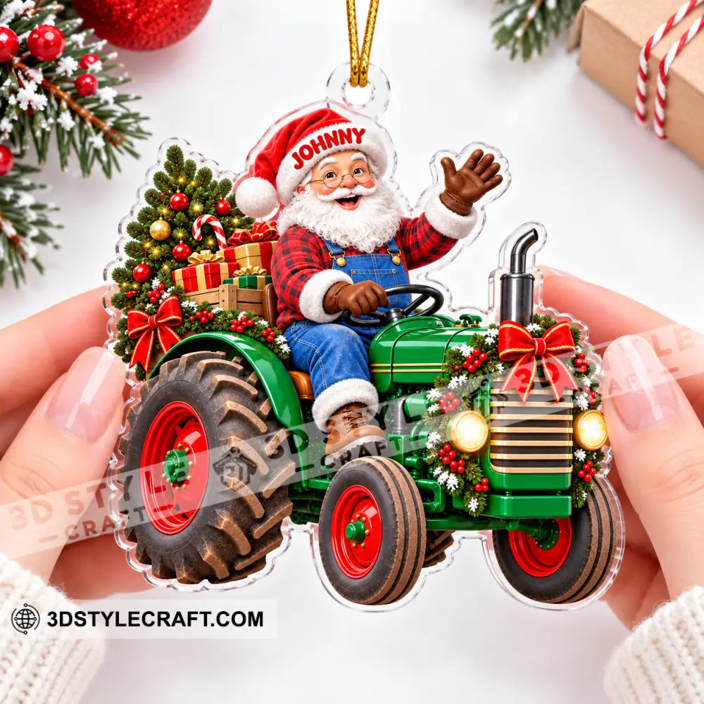 Santa Farmer Home Decor Christmas Ornament Personalized Ornament - Ornament