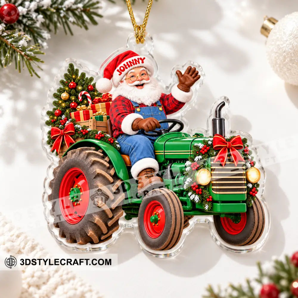 Santa Farmer Home Decor Christmas Ornament Personalized Ornament - Ornament