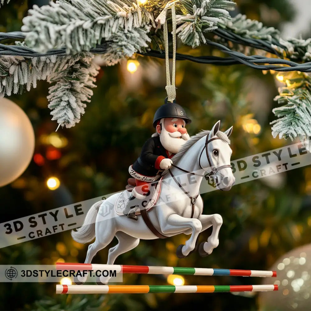 Santa Horse Racing Home Decor Christmas Ornament Personalized Ornament Ornament