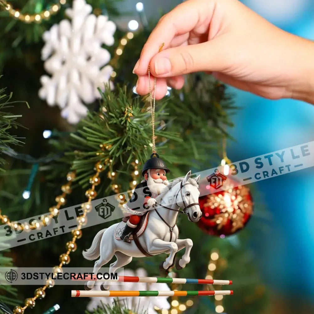 Santa Horse Racing Home Decor Christmas Ornament Personalized Ornament Ornament