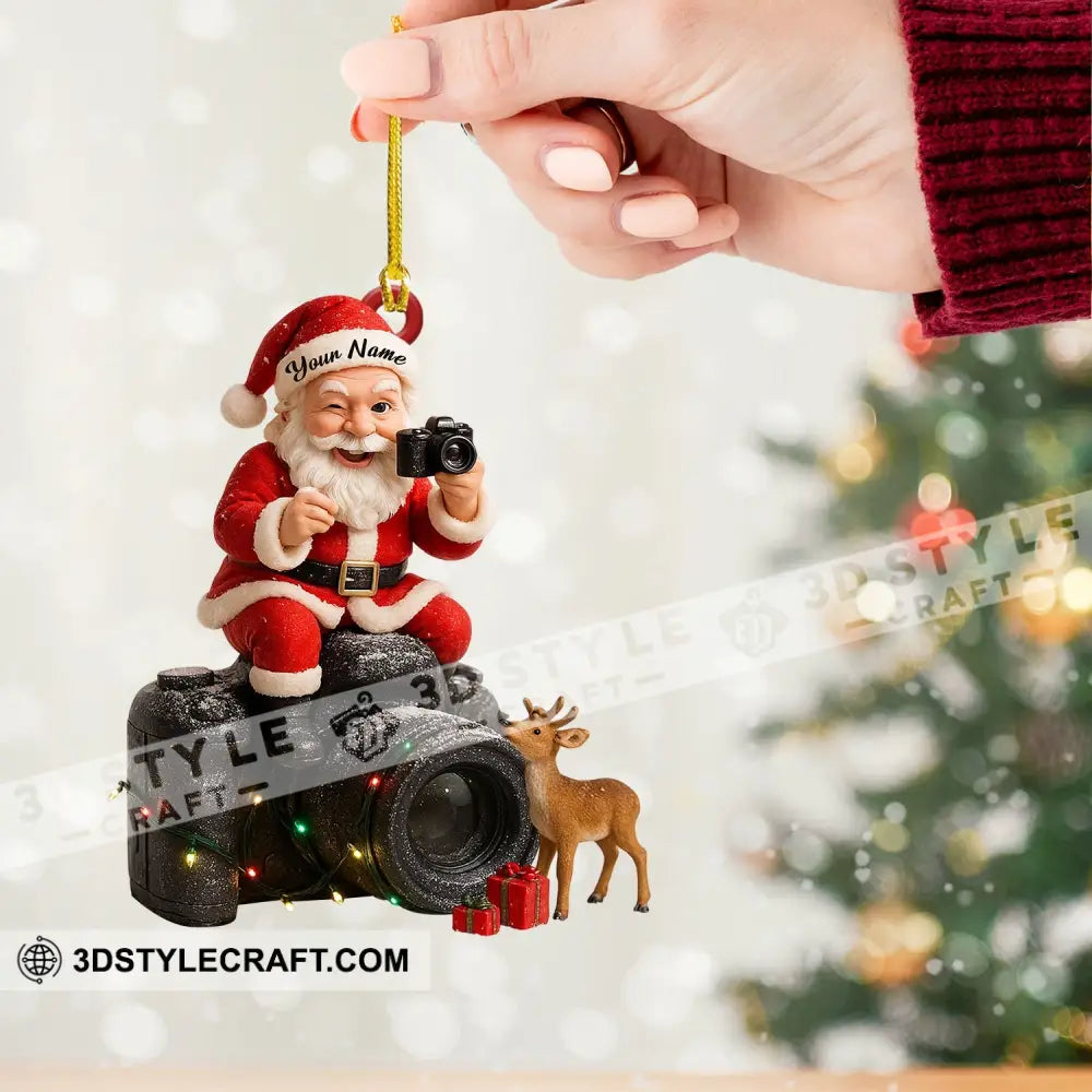 Santa Photographer Home Decor Christmas Ornament Personalized Ornament Ornament