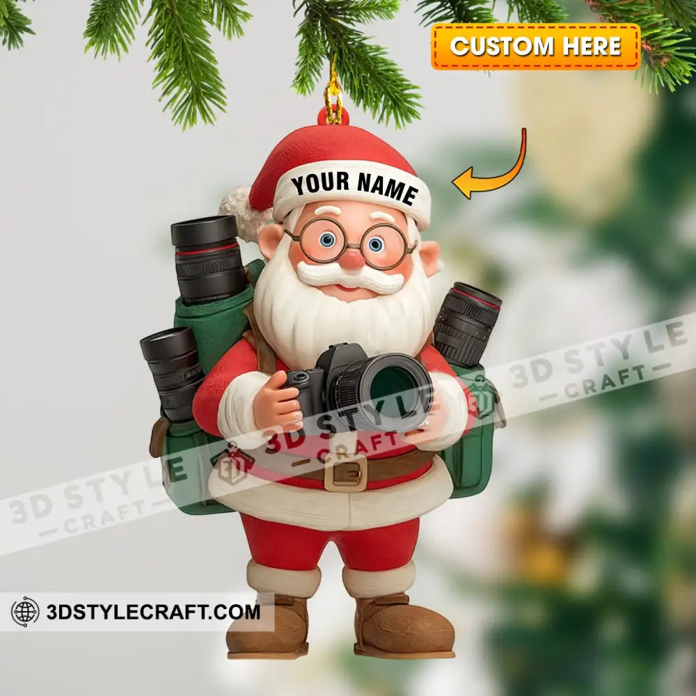 Santa Photography Home Decor Christmas Ornament Personalized Ornament 3.54’’ / 1 Ornament Ornament