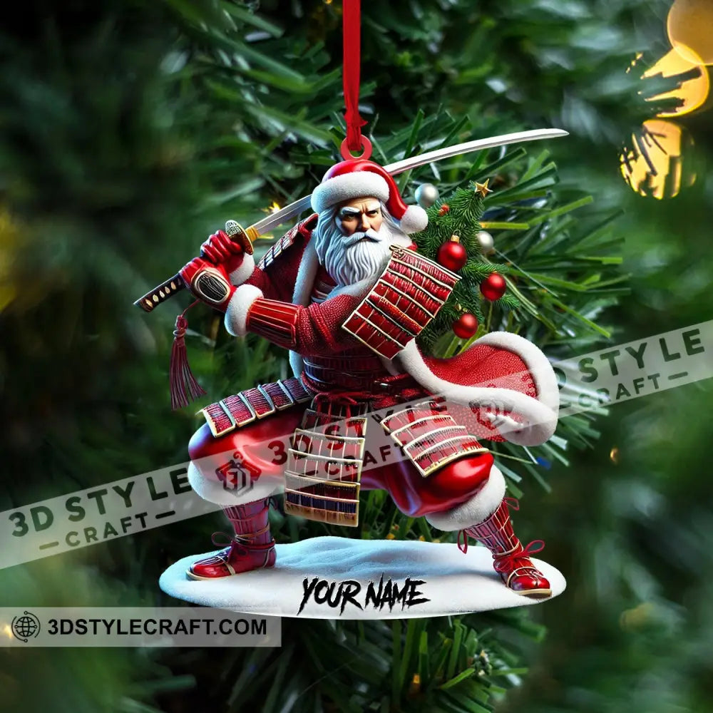 Santa Samurai Home Decor Christmas Ornament Personalized
