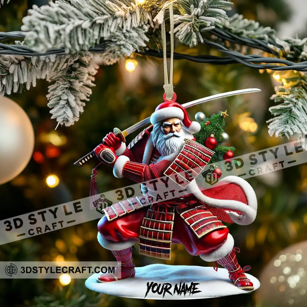 Santa Samurai Home Decor Christmas Ornament Personalized