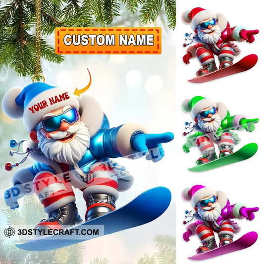 Santa Skiing Home Decor Christmas Ornament Personalized Ornament 3.54’’ / 1 Ornament Ornament