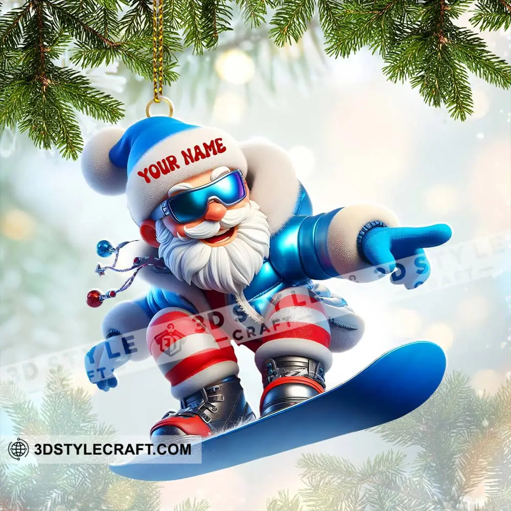 Santa Skiing Home Decor Christmas Ornament Personalized Ornament Ornament