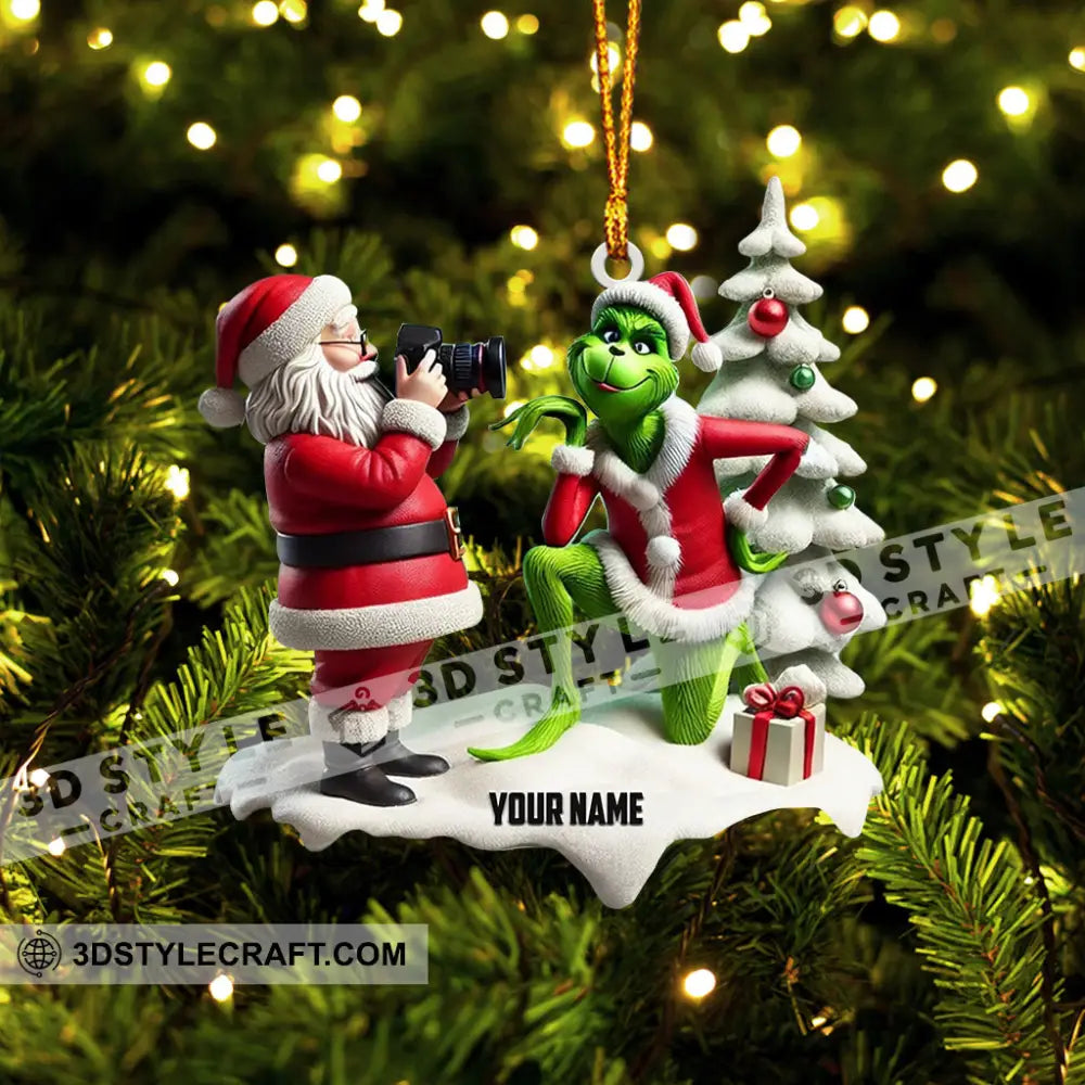 Santa Take Photo Home Decor Christmas Ornament Personalized