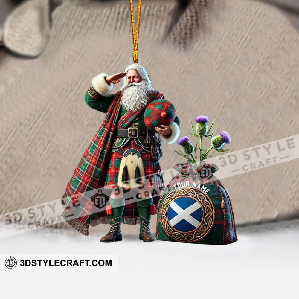 Scottish Cartoon Christmas Home Decor Ornament Personalized