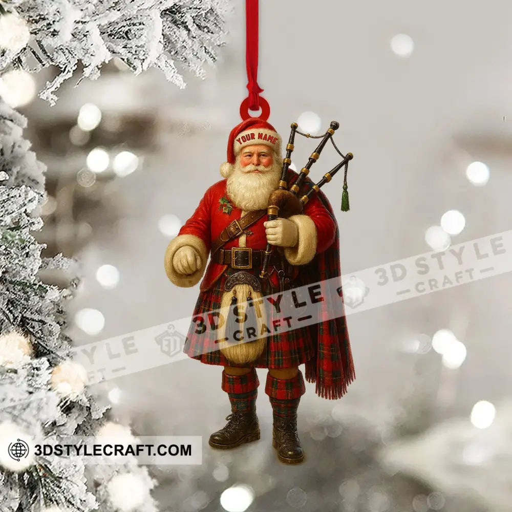 Scottish Santa Home Decor Christmas Ornament Personalized Ornament Ornament