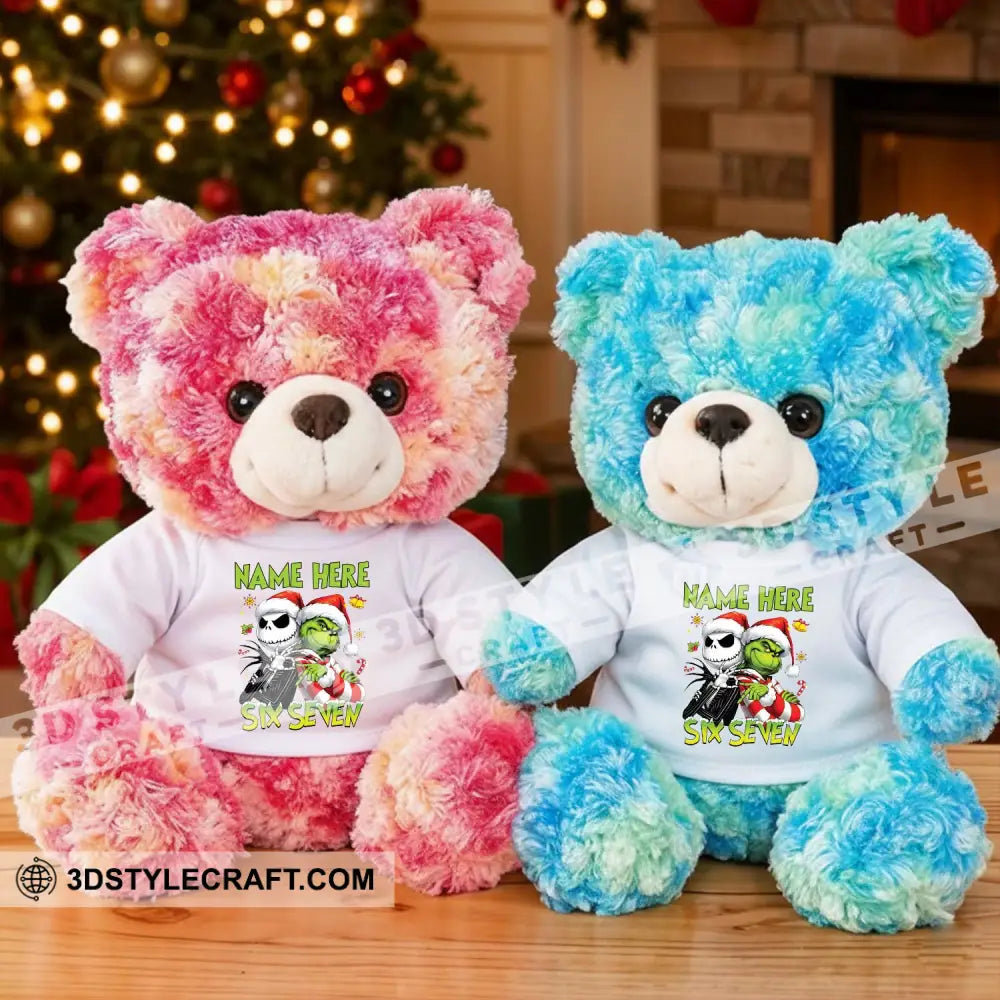 Six Seven Christmas Bear Personalized Teddy Bear Shirt Blue / 9’’ / No Graduate Teddy Bear Shirt