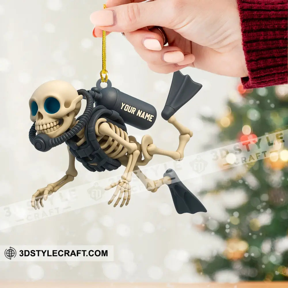 Skull Diving Home Decor Christmas Ornament Personalized Ornament Ornament
