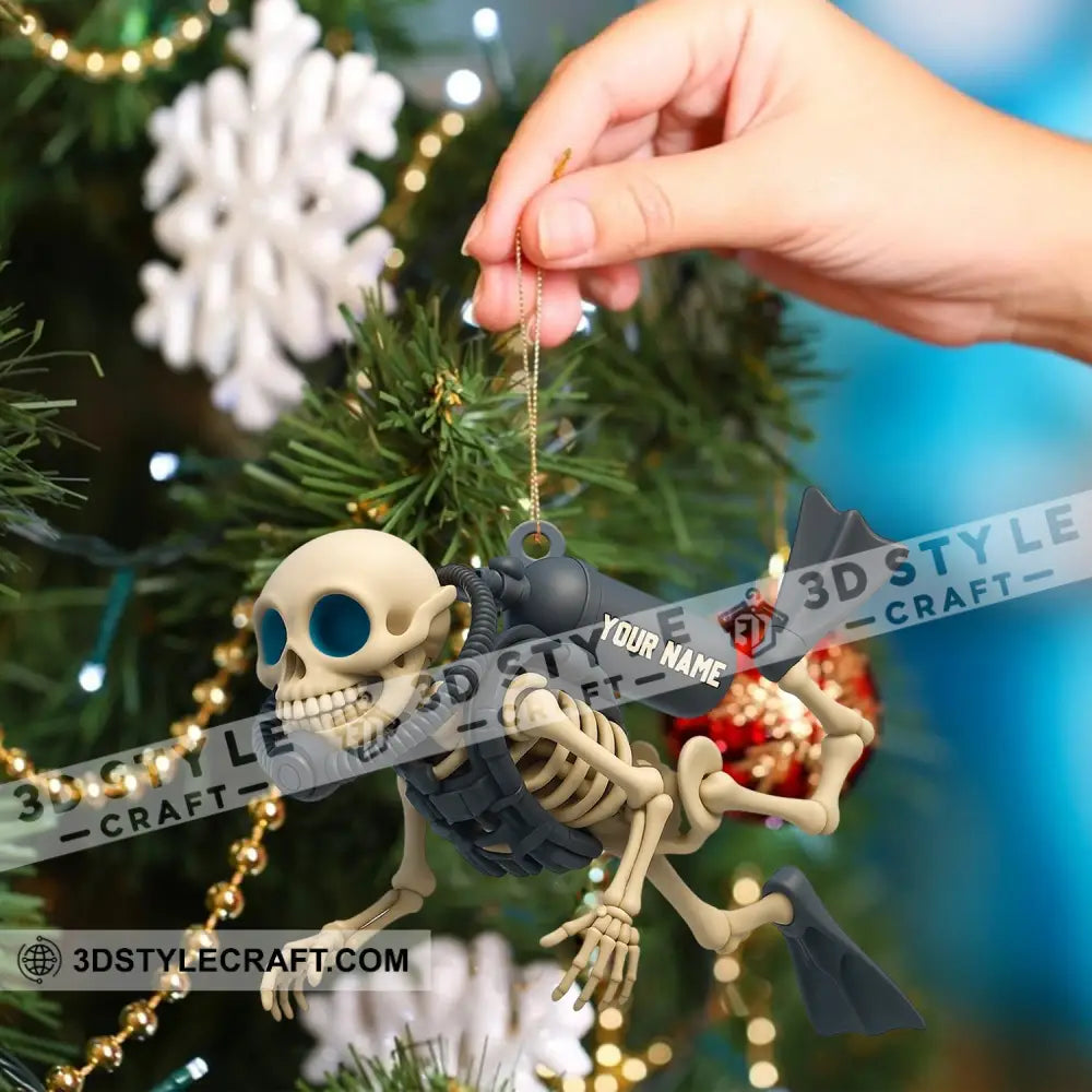 Skull Diving Home Decor Christmas Ornament Personalized Ornament Ornament