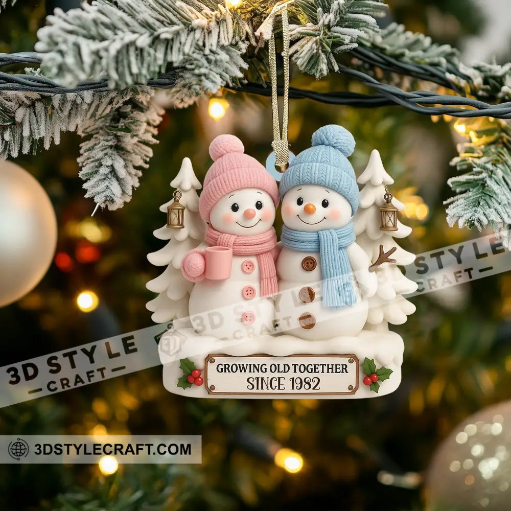 Snowman Couple Christmas Home Decor Christmas Ornament Personalized Ornament Ornament