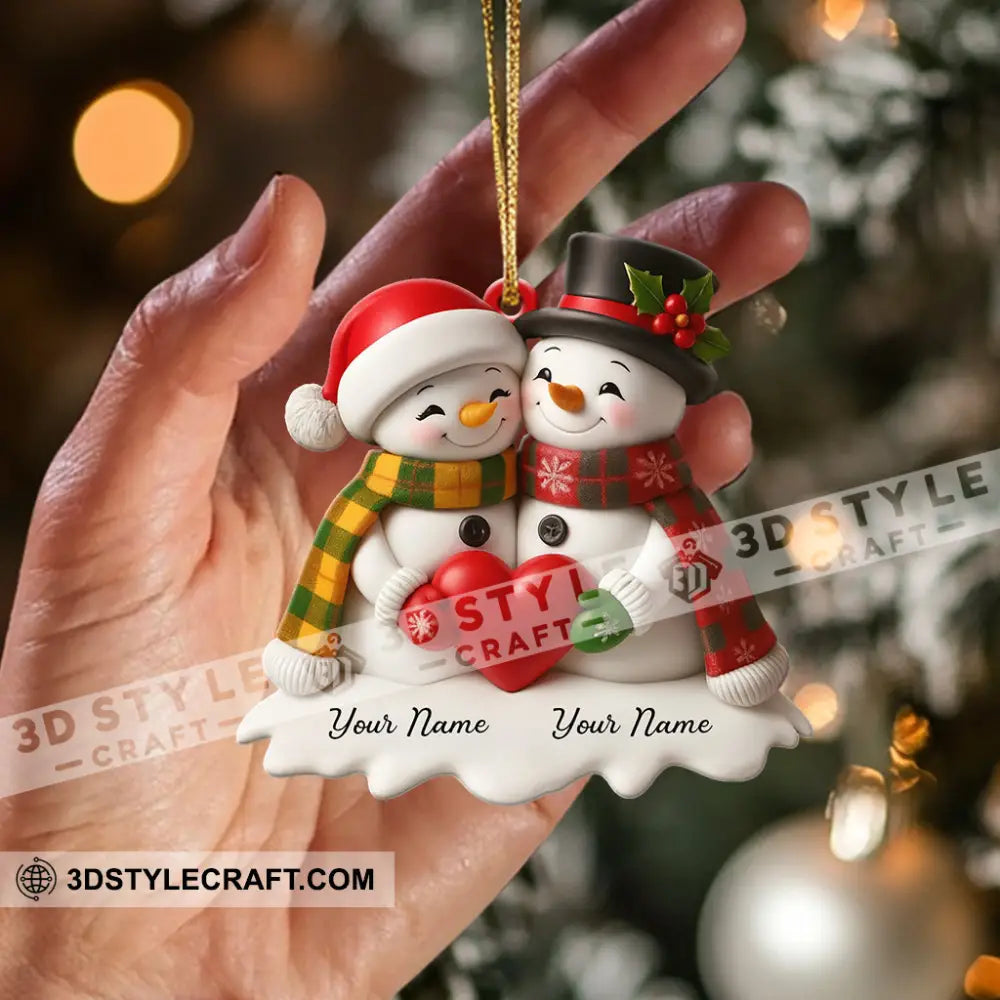 Snowman Couple Christmas Home Decor Christmas Ornament Personalized Ornament Ornament