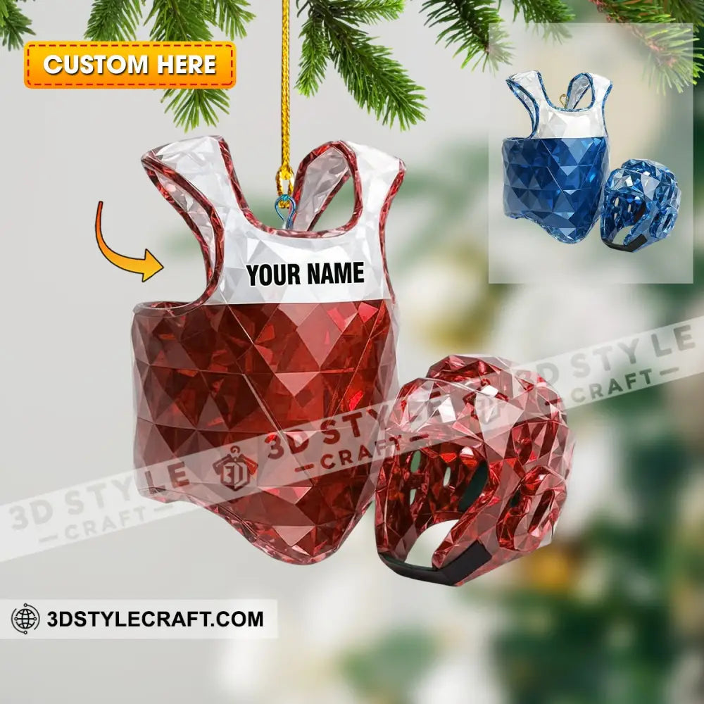 Taekwondo Christmas Home Decor Christmas Ornament Personalized Ornament 3.54’’ / 1 Ornament Ornament