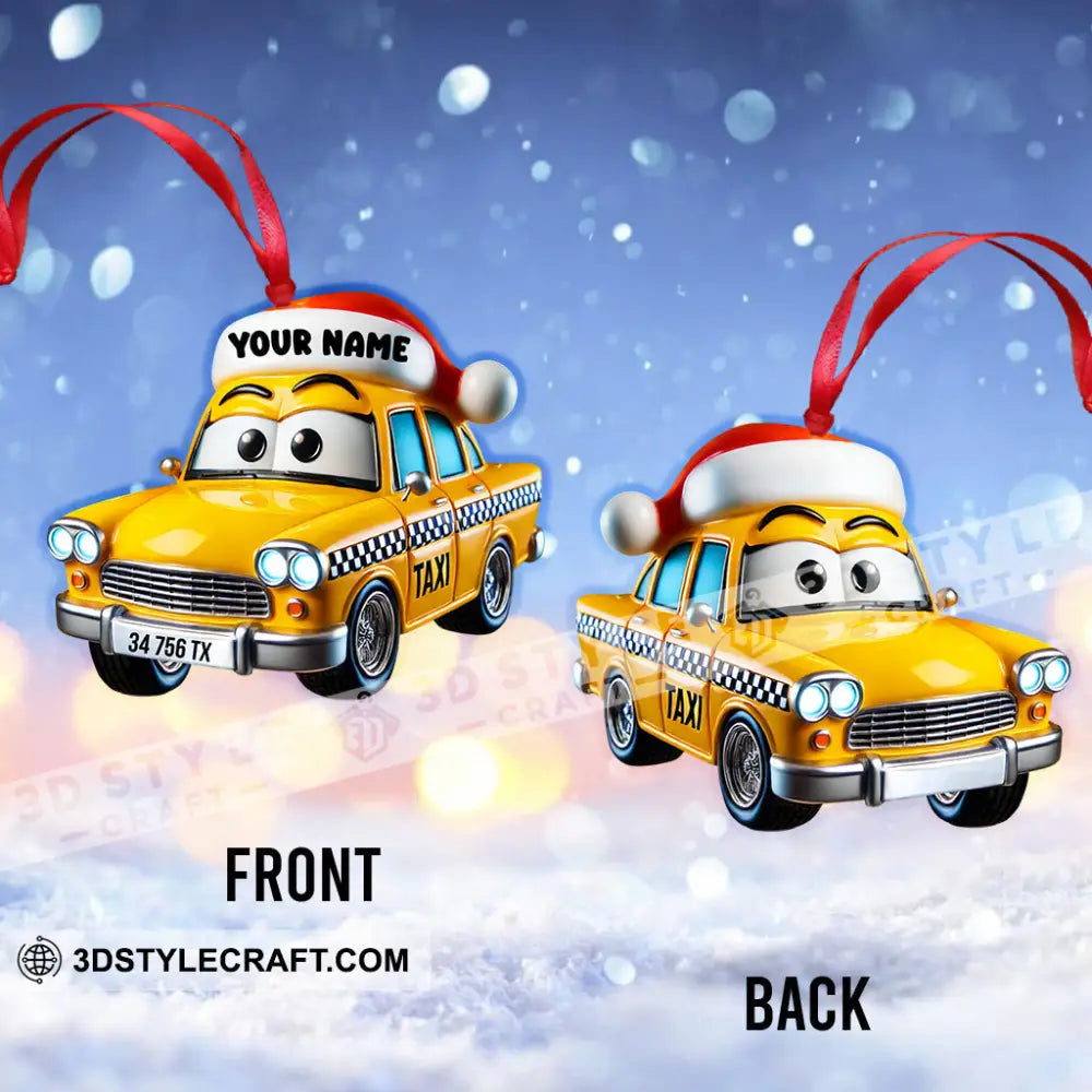 Taxi Driver Christmas Ornament Personalized
