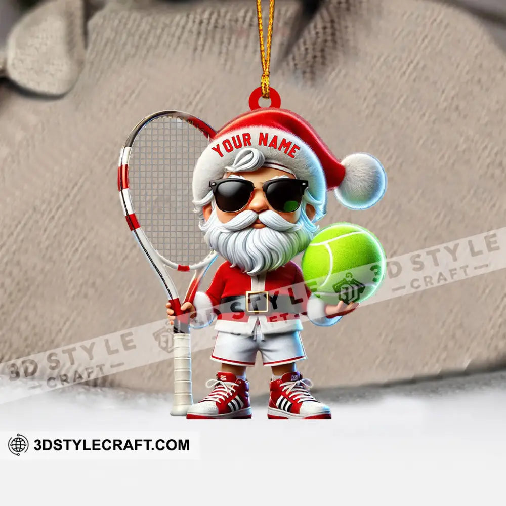 Tennis Santa Christmas Home Decor Ornament Personalized