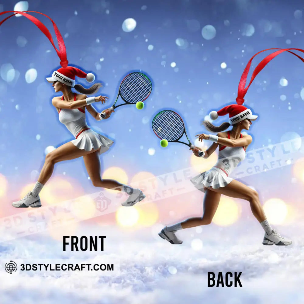 Tennis Woman Home Decor Christmas Ornament Personalized