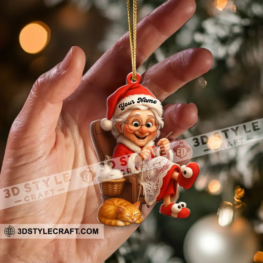 The Knitting Woman Home Decor Christmas Ornament Personalized Ornament Ornament