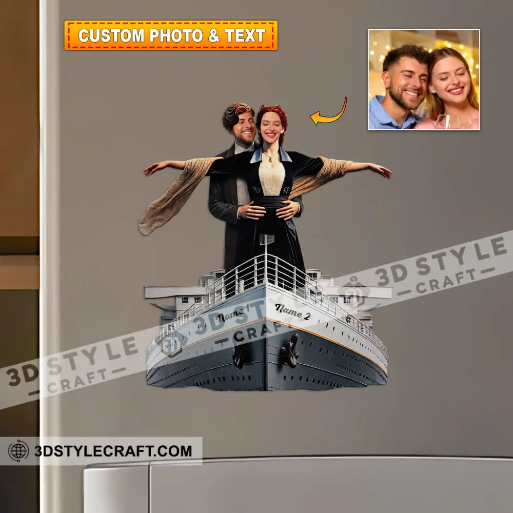 The Titanic Romance Fridge Magnet - Personalized 3.54’’ / 1 Piece